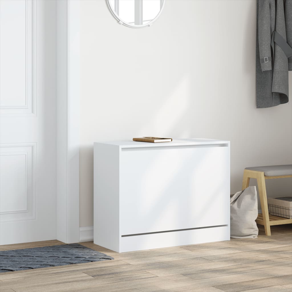 Modern 6 Pair 31" Shoe Cabinet With 1 Flip Down Drawer
