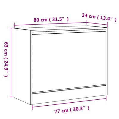 Modern 6 Pair 31" Shoe Cabinet With 1 Flip Down Drawer