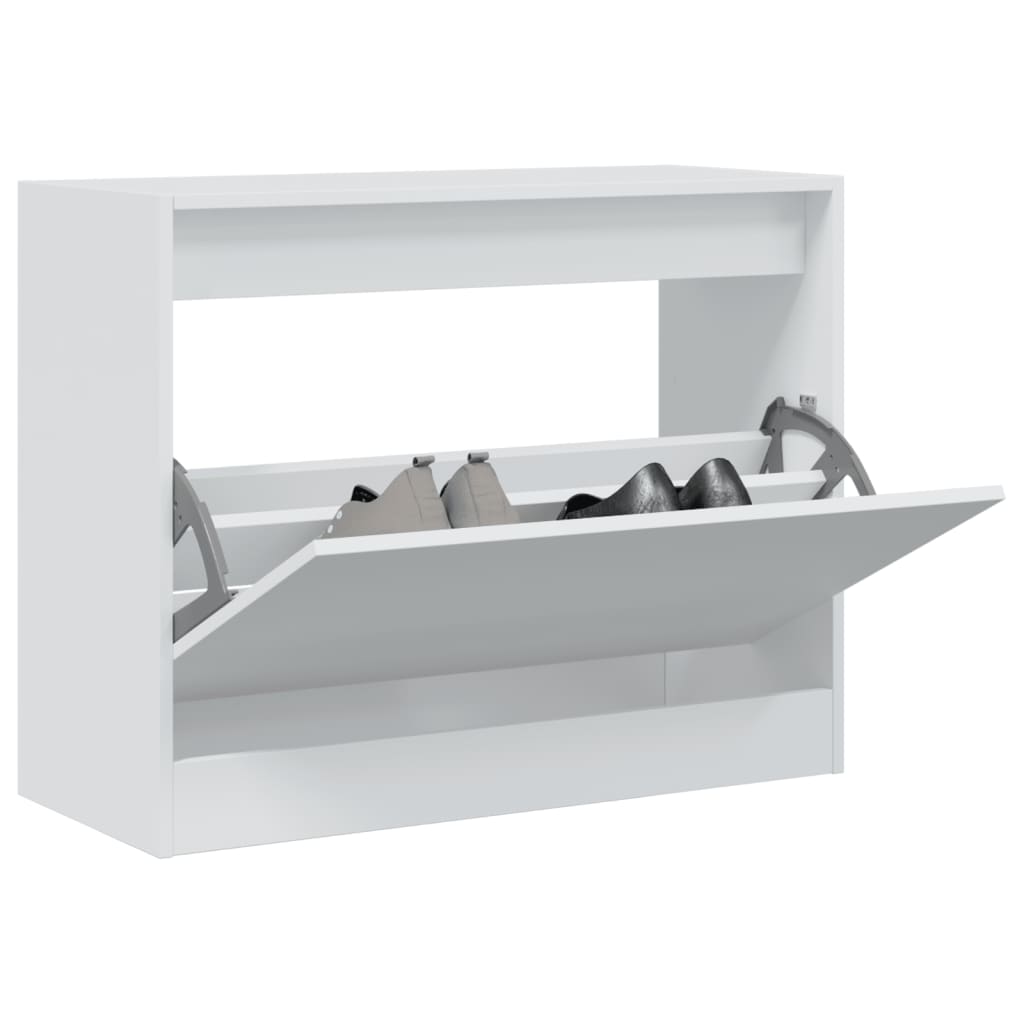 Modern 6 Pair 31" Shoe Cabinet With 1 Flip Down Drawer