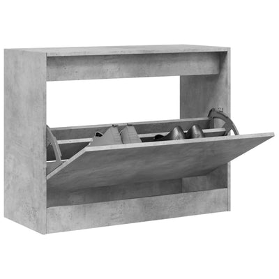 Modern 6 Pair 31" Shoe Cabinet With 1 Flip Down Drawer