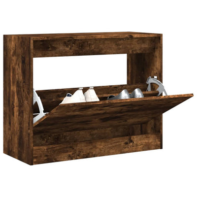 Modern 6 Pair 31" Shoe Cabinet With 1 Flip Down Drawer