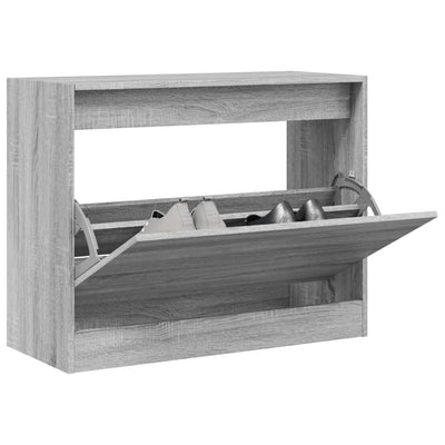 Modern 6 Pair 31" Shoe Cabinet With 1 Flip Down Drawer