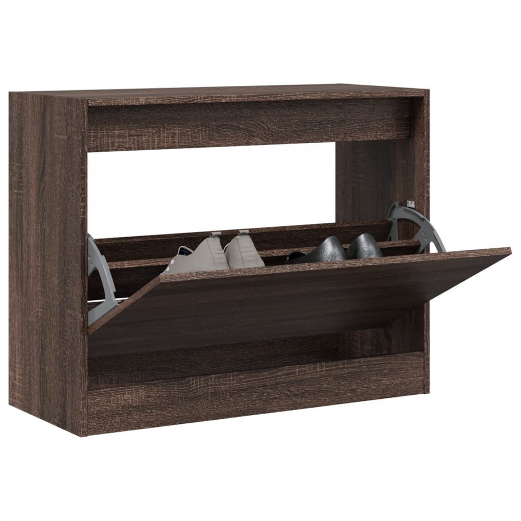 Modern 6 Pair 31" Shoe Cabinet With 1 Flip Down Drawer
