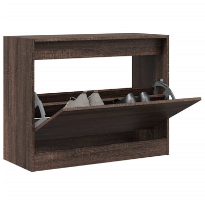 Modern 6 Pair 31" Shoe Cabinet With 1 Flip Down Drawer