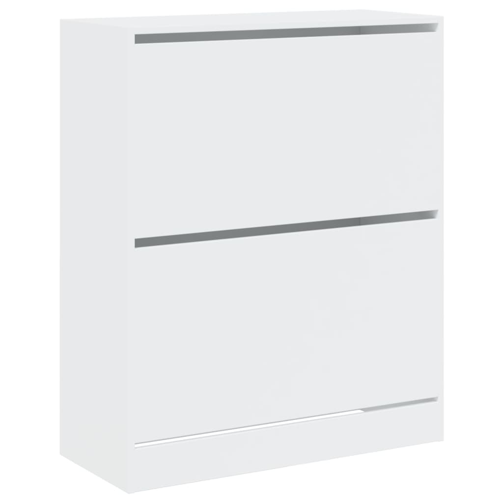 Modern 18 Pair 31" Shoe Cabinet With 2 Flip Down Drawers