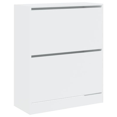 Modern 18 Pair 31" Shoe Cabinet With 2 Flip Down Drawers