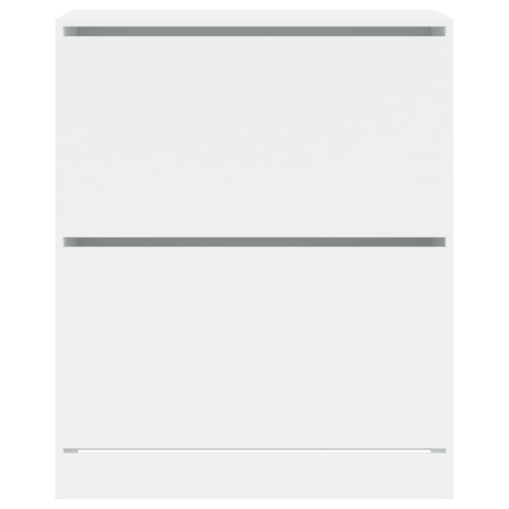 Modern 18 Pair 31" Shoe Cabinet With 2 Flip Down Drawers