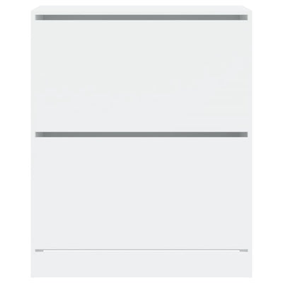 Modern 18 Pair 31" Shoe Cabinet With 2 Flip Down Drawers