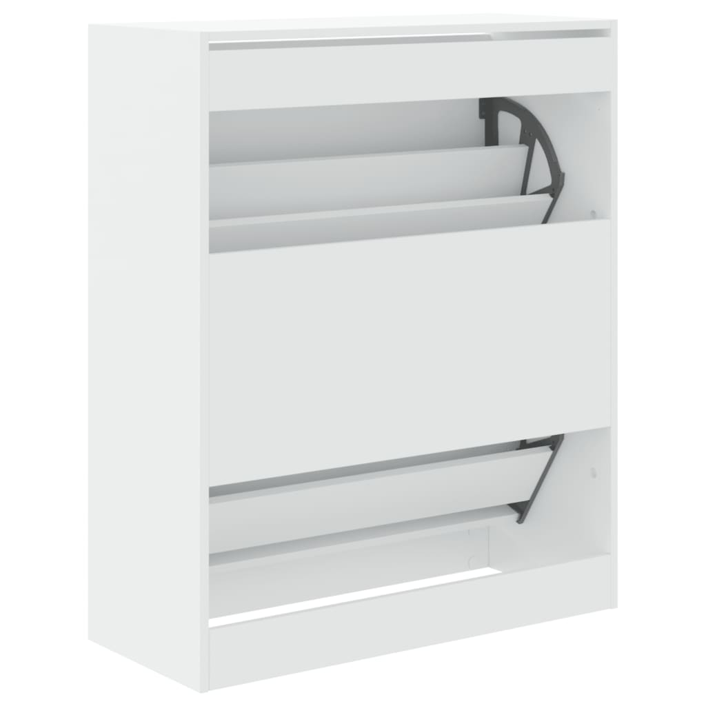Modern 18 Pair 31" Shoe Cabinet With 2 Flip Down Drawers