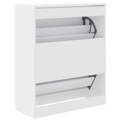 Modern 18 Pair 31" Shoe Cabinet With 2 Flip Down Drawers