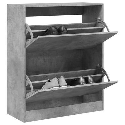 Modern 18 Pair 31" Shoe Cabinet With 2 Flip Down Drawers