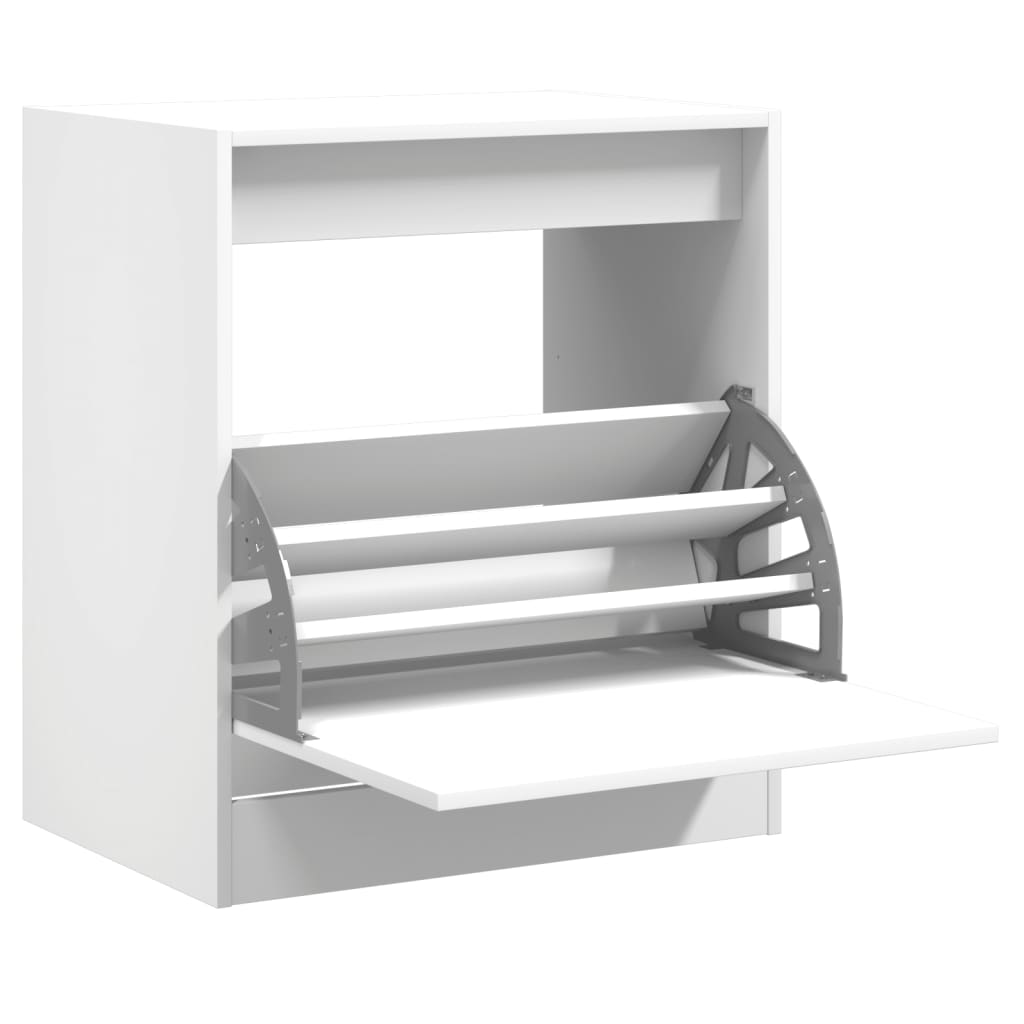 Modern 9 Pair 31" Shoe Cabinet With 1 Flip Down Drawer