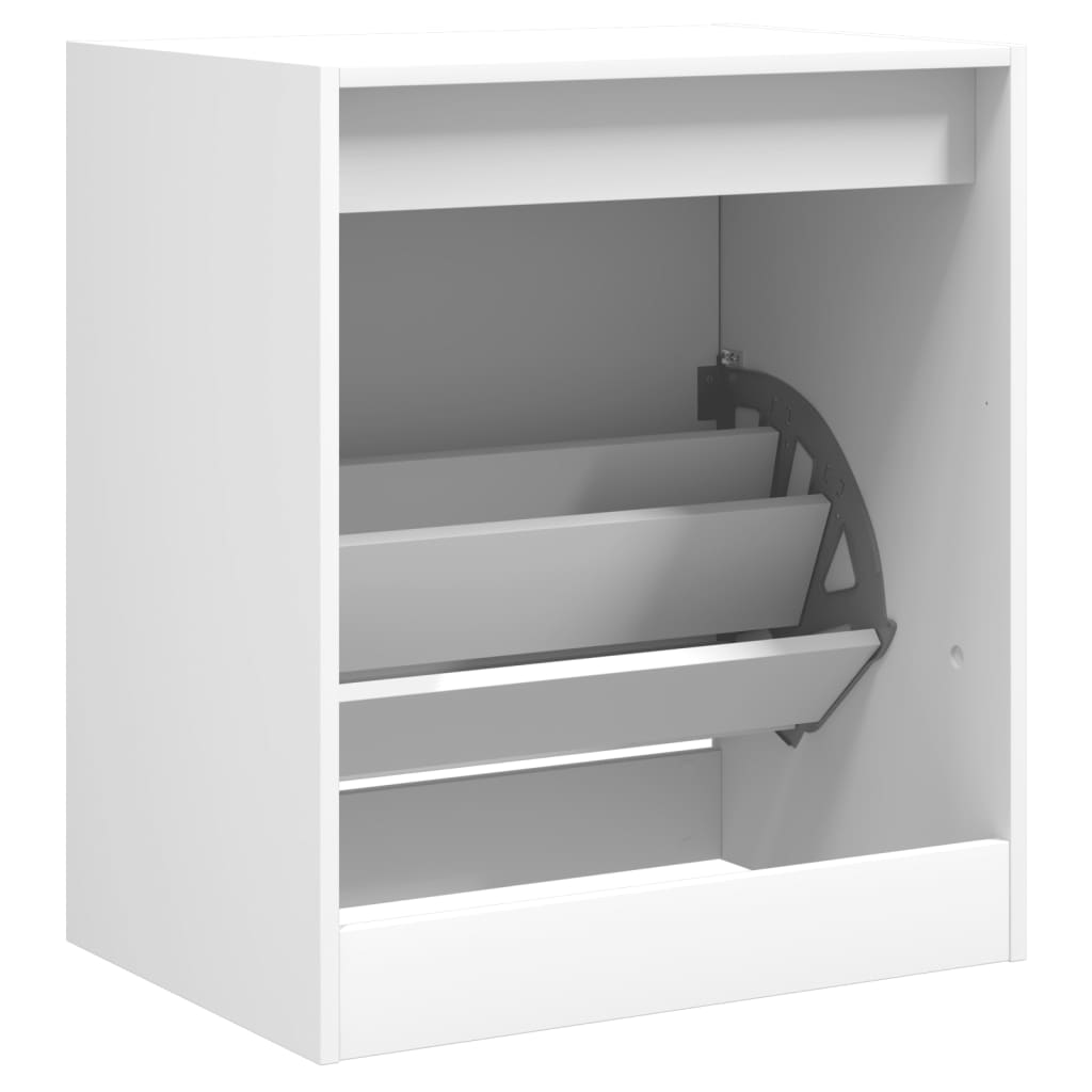 Modern 9 Pair 31" Shoe Cabinet With 1 Flip Down Drawer