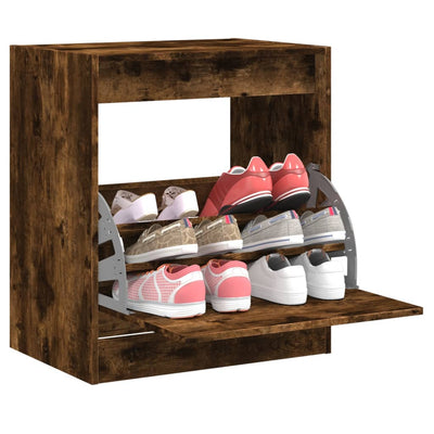 Modern 9 Pair 31" Shoe Cabinet With 1 Flip Down Drawer