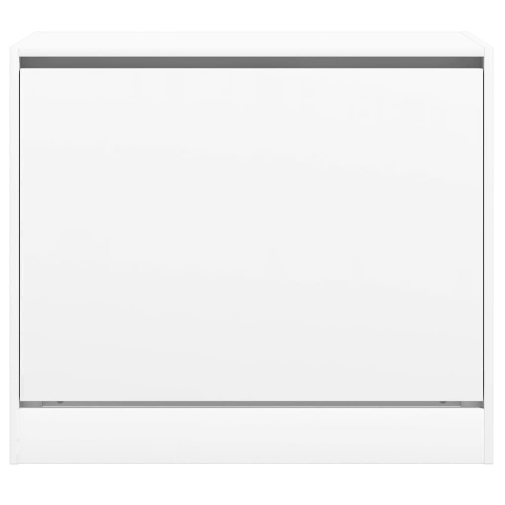 Modern 9 Pair 31" Compact Shoe Cabinet With 1 Flip Down Drawer