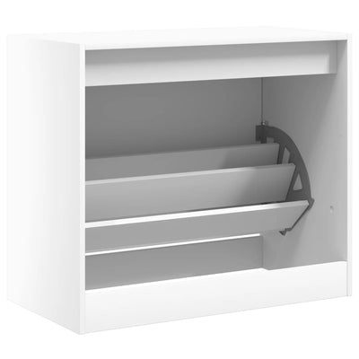 Modern 9 Pair 31" Compact Shoe Cabinet With 1 Flip Down Drawer