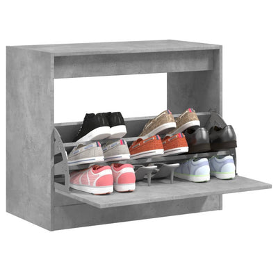 Modern 9 Pair 31" Compact Shoe Cabinet With 1 Flip Down Drawer