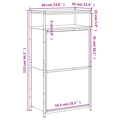 Tone Shoe Cabinet Solid Oak 2 Drop-Down Drawers