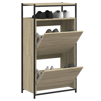 Tone Shoe Cabinet Solid Oak 2 Drop-Down Drawers