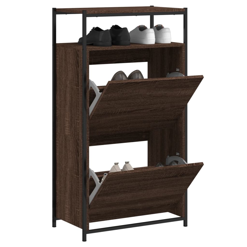 Tone Shoe Cabinet Solid Oak 2 Drop-Down Drawers