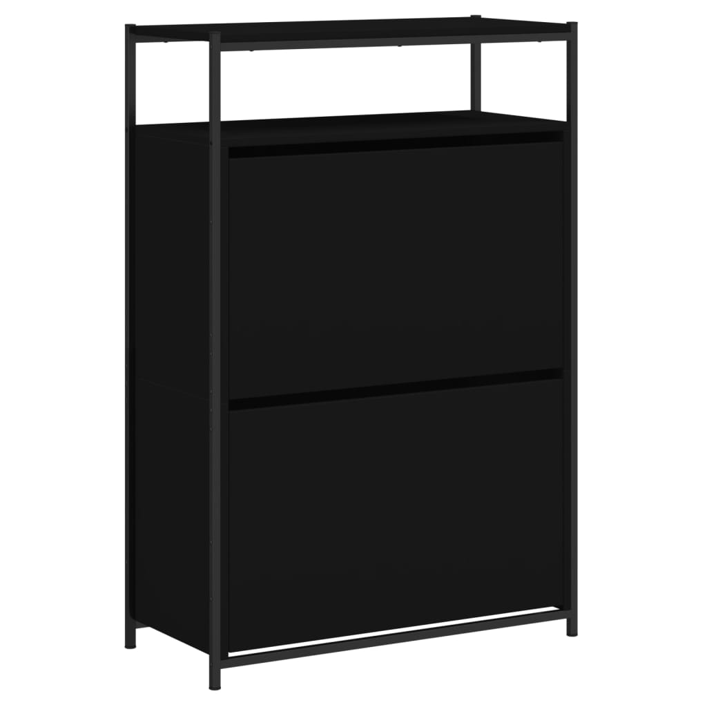 Shoe Cabinet Old, Hand-Finished Wood Tall 2 Drop-Down Drawers