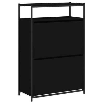 Shoe Cabinet Old, Hand-Finished Wood Tall 2 Drop-Down Drawers