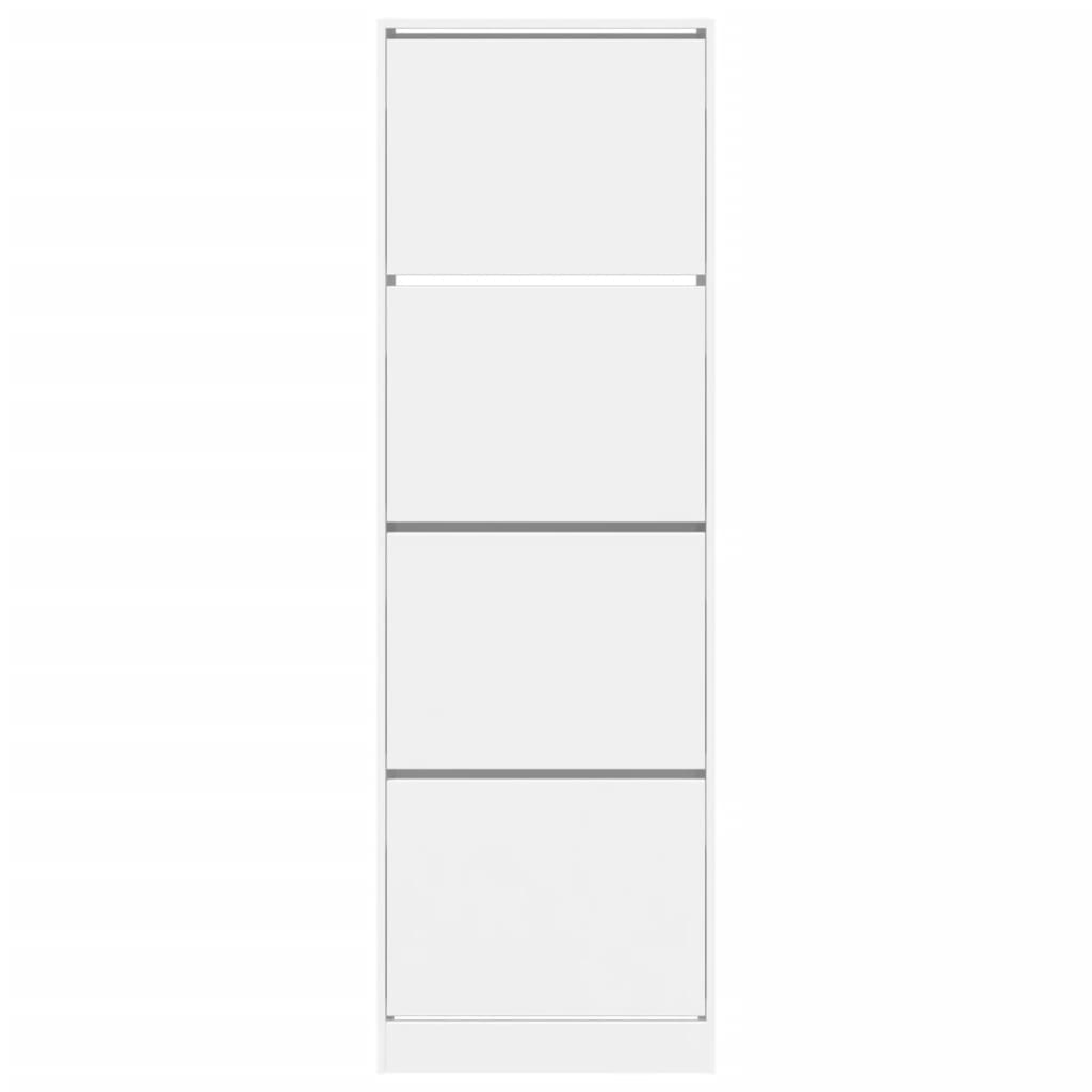 Shoe Cabinet Warm-toned Wood Tall Height 4 Compartments