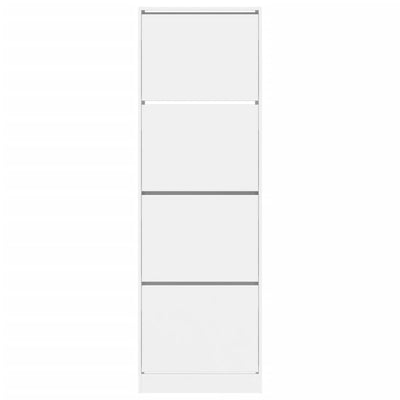 Shoe Cabinet Warm-toned Wood Tall Height 4 Compartments