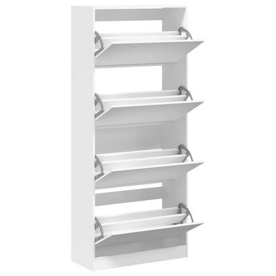 Shoe Cabinet Natural Solid Pine Tall 4 Drawers