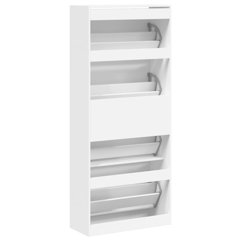 Shoe Cabinet Natural Solid Pine Tall 4 Drawers
