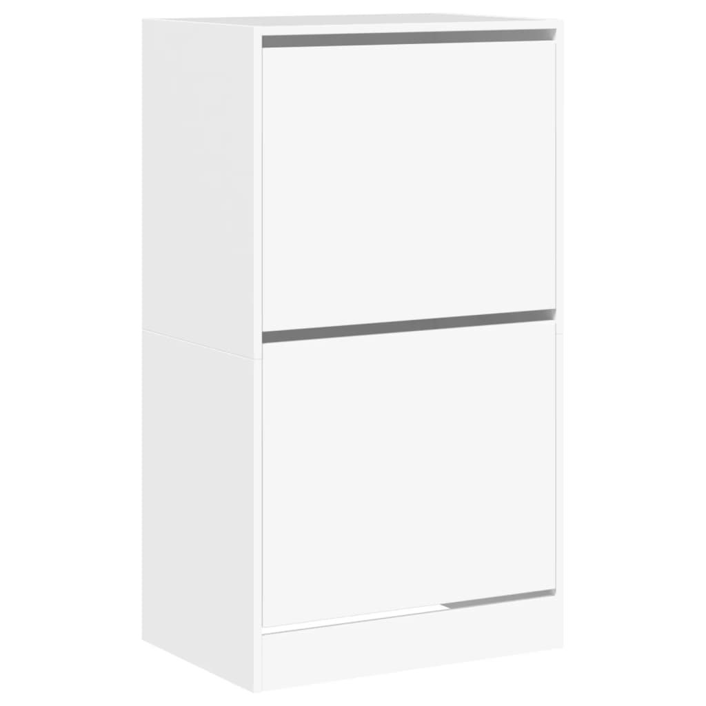 Shoe Cabinet Warm-toned Wood Medium Height 2 Compartments