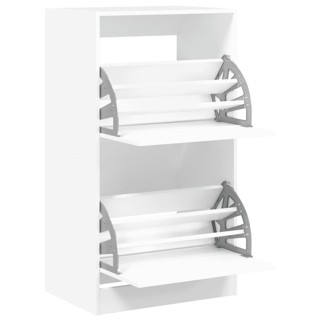 Shoe Cabinet Warm-toned Wood Medium Height 2 Compartments