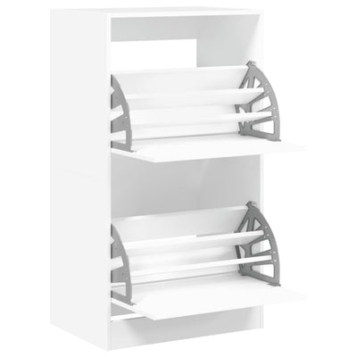Shoe Cabinet Warm-toned Wood Medium Height 2 Compartments