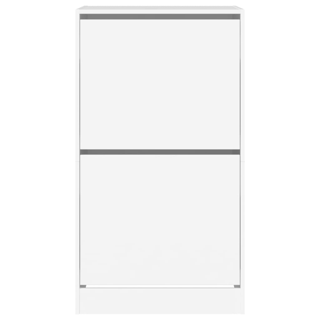 Shoe Cabinet Warm-toned Wood Medium Height 2 Compartments