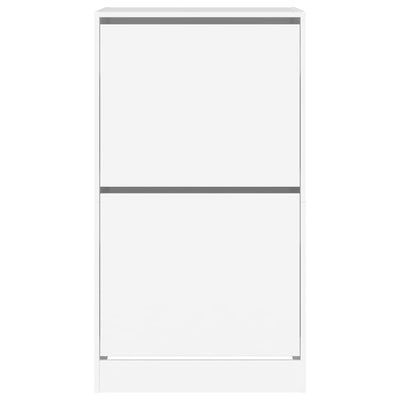 Shoe Cabinet Warm-toned Wood Medium Height 2 Compartments