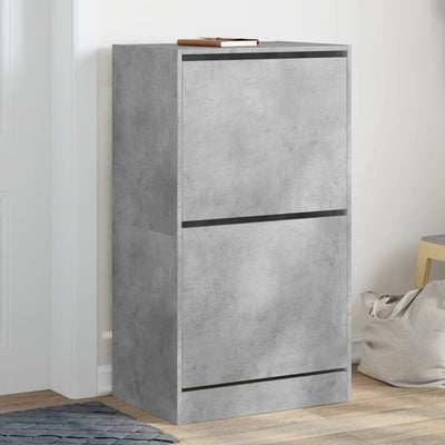 Shoe Cabinet Warm-toned Wood Medium Height 2 Compartments