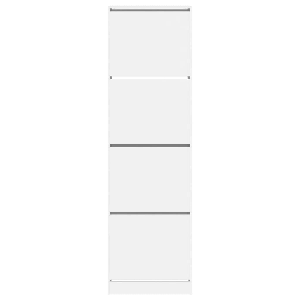Shoe Cabinet 4-Section Smoked-Wood Tall