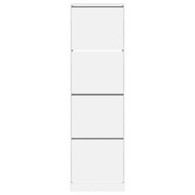 Shoe Cabinet 4-Section Smoked-Wood Tall