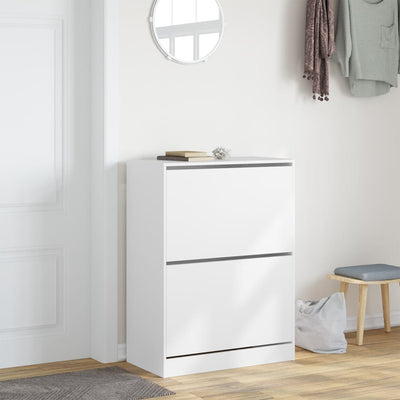 Shoe Cabinet 2-Section Smoked-Wood Medium
