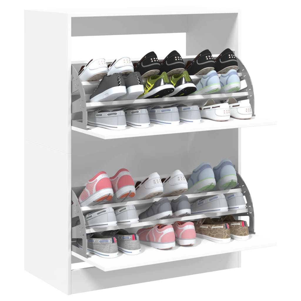 Shoe Cabinet 2-Section Smoked-Wood Medium