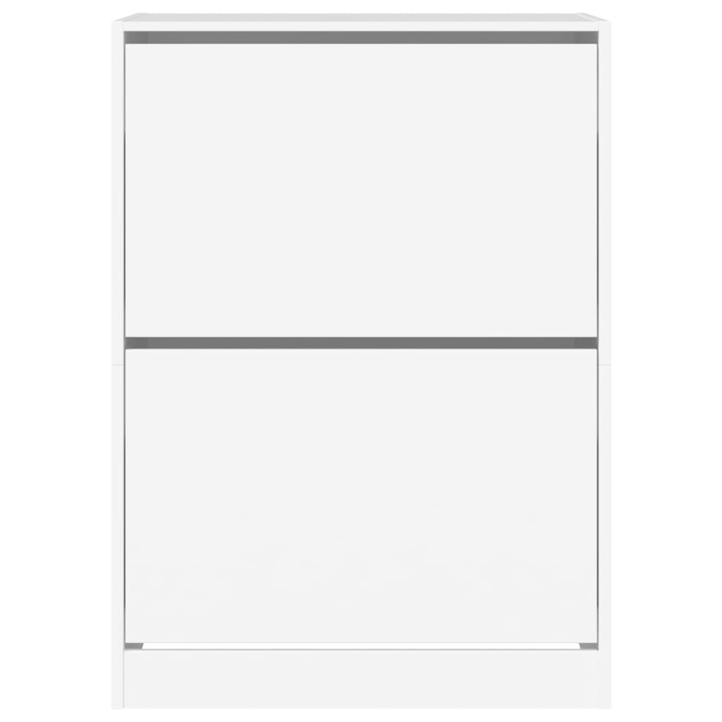 Shoe Cabinet 2-Section Smoked-Wood Medium