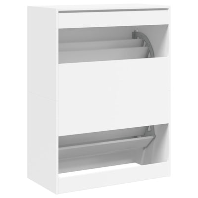 Shoe Cabinet 2-Section Smoked-Wood Medium