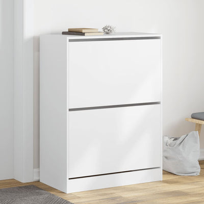 Shoe Cabinet 2-Section Smoked-Wood Medium
