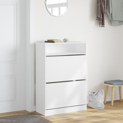 Shoe Cabinet 3-Section Smoked-Wood Medium
