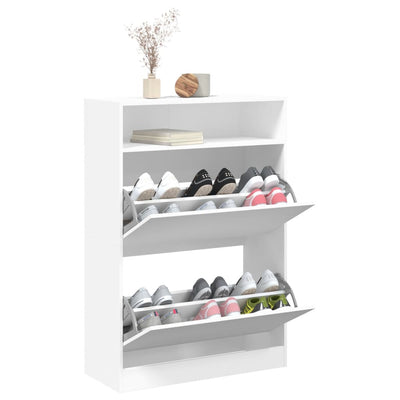 Shoe Cabinet 3-Section Smoked-Wood Medium
