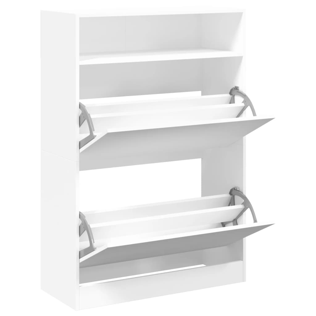 Shoe Cabinet 3-Section Smoked-Wood Medium