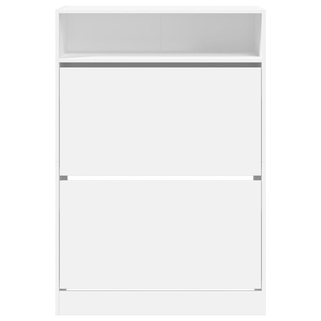 Shoe Cabinet 3-Section Smoked-Wood Medium