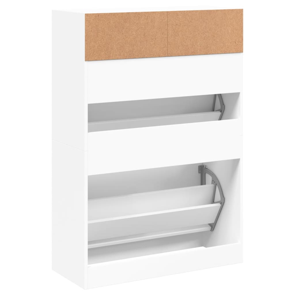 Shoe Cabinet 3-Section Smoked-Wood Medium