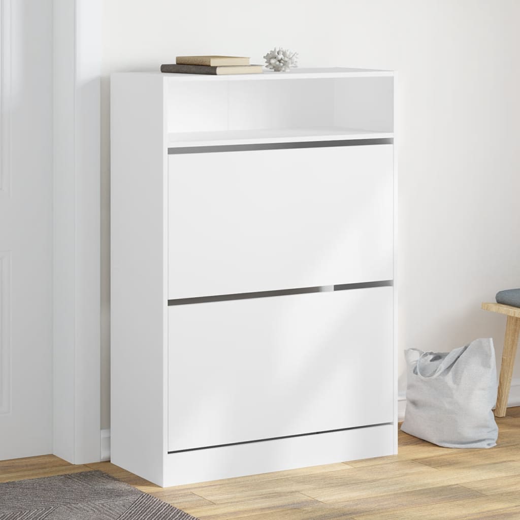 Shoe Cabinet 3-Section Smoked-Wood Medium