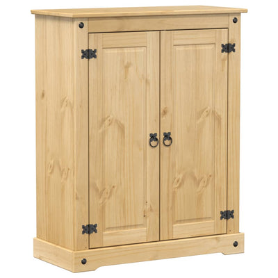 2 Cabinets Natural Pine Wood Shoe Cabinet Medium